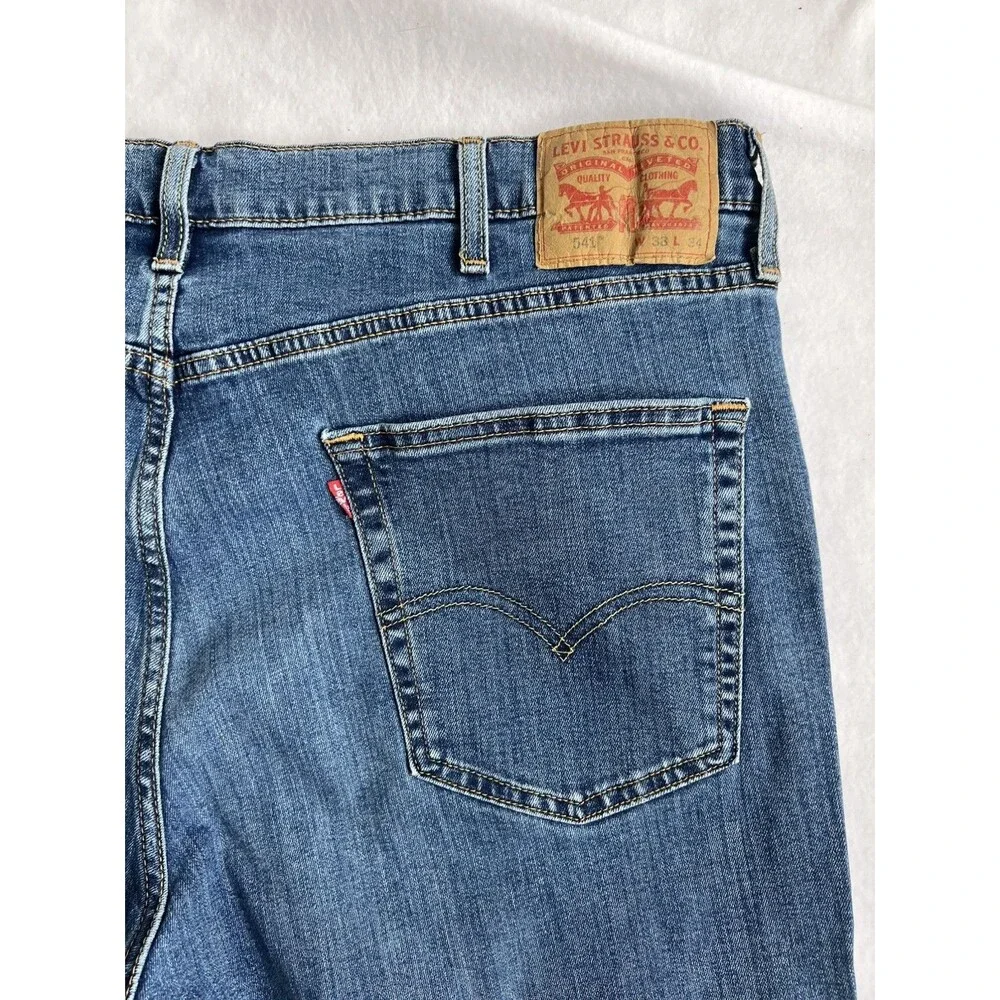 Levi's 541 Athletic Taper Jeans Men's 38x34 Dark Wash Stretch Denim Flex